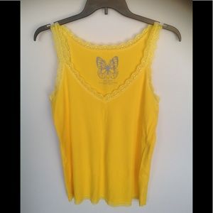 Old Navy Lace Trim Tank Top - Yellow - 1X